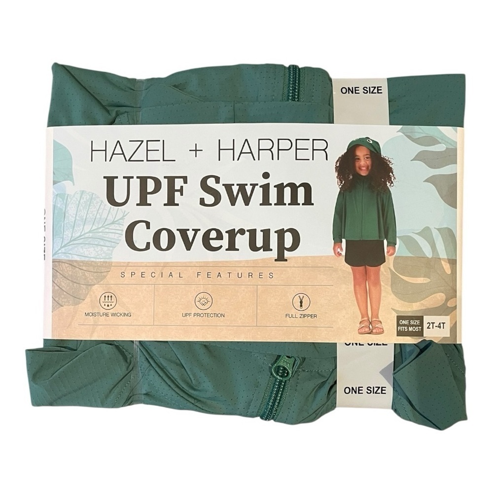 HAZEL + HARPER UPF Swim
Coverup Green MOISTURE WICKING UPF PROTECTION 2T-4T